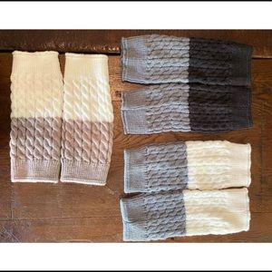 Medium Leg Warmers / Boot Knit Cuffs. 3 pair various colors. NWOT.